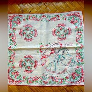Vintage souvenir handkerchief 1940s Hit Parade